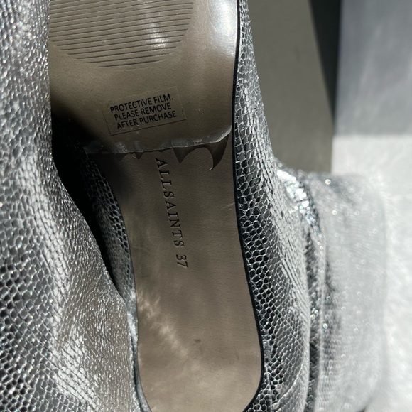 ALLSAINTS Pointed Metallic Heeled Boots - Picture 5 of 9